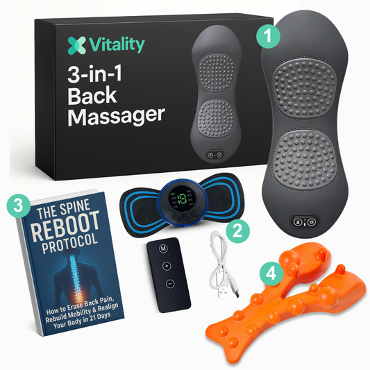 Ebook+ 3-in-1 Vitality massager + 1 waist massager + Trigger Point Massager