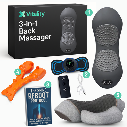 Ebook+ 3-in-1 Vitality massager + 1 waist massager + Trigger Point Massager + Neck Massager
